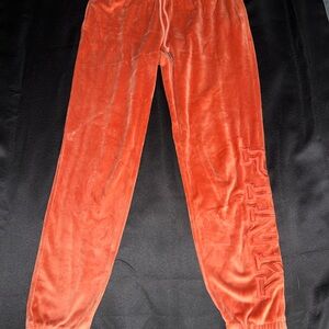 PINK Victoria’s Secret Velvet Orange Joggers